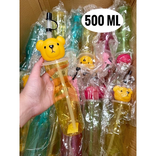 * ใช้โค้ดได้ * ยกลัง 100 แก้ว แก้วน้ำพลาสติกทรงสูง หัวสัตว์ หัวการ์ตูน แฟนซี ขวดน้ำ ใส่ค็อกเทล 500ML มีให้เลือกหลายแบบ