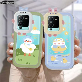 เคสโทรศัพท์มือถือ TPU แบบใส ป้องกันเลนส์กล้อง ลายมอนสเตอร์น้อย สีพื้น สําหรับ VIVO Y21A Y21T Y12S Y12 Y20 V23E Y16 V21 Y15S Y91C Y21 2021 Y30 Y35 Y21S Y20S Y12i Y33T Y01 Y91 Y22 Y22S Y30i Y93