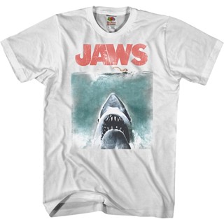 Vintage Movie Poster Jaws Shirt เสื้อตราหานคู่ เสื้อคู่วินเทจ เสื้อยีด