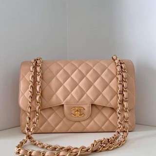 CHANEL Jumbo beige คาเวียร์ holo16 double flap