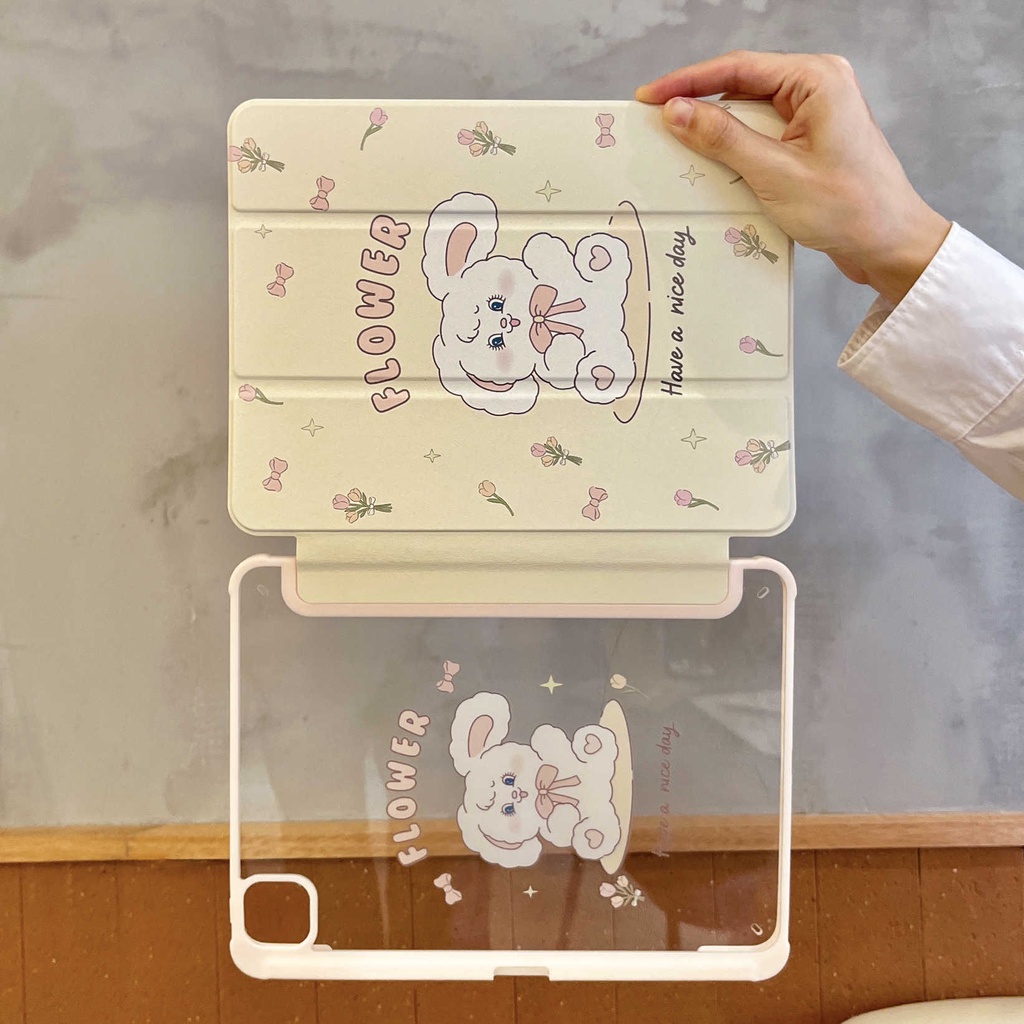 พร้อมส่ง case iPad Gen9/8 Air5/4 MINI7 กระต่ายน่ารัก เคสป้องกันiPadอะคริลิค Air6 Gen10 Pro11 2024