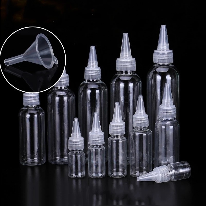 ขวดบีบพลาสติกใส ขนาด 10-120 มล. สําหรับใส่หมึก ครีม ยาหม่อง จัดระเบียบ