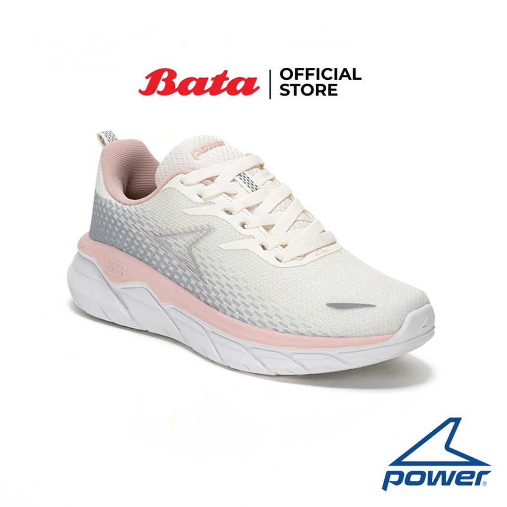 Bata บาจา ยี่ห้อ Power รองเท้ากีฬาวิ่ง รองเท้าผ้าใบ Running shoes แบบผูกเชือก สำหรับผู้หญิง รุ่น DuoFoam Max 300 RS สีขาว 5181537
