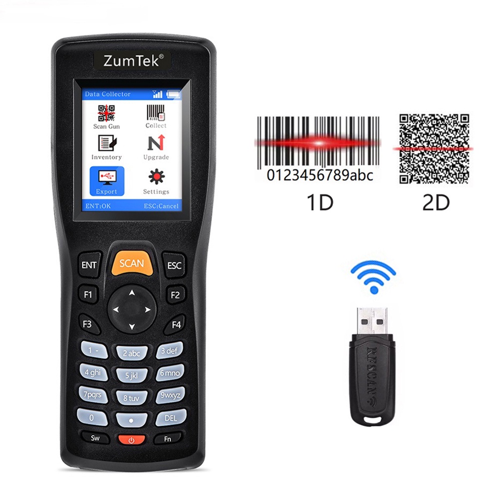 ZumTek 8103T QR 1D 2D เครื่องสแกนบาร์โค้ดไร้สายอุปกรณ์สินค้าคงคลัง Reader Barcode Scanner Terminal 8