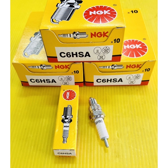 หัวเทียนรถมอเตอร์ไซค์NGK แท้ C6HSA ใส่ Wave100 ,Wave110 ,Mio ,Fino ,Spark ,Fresh ,Smash หัวเทียนเวฟ 