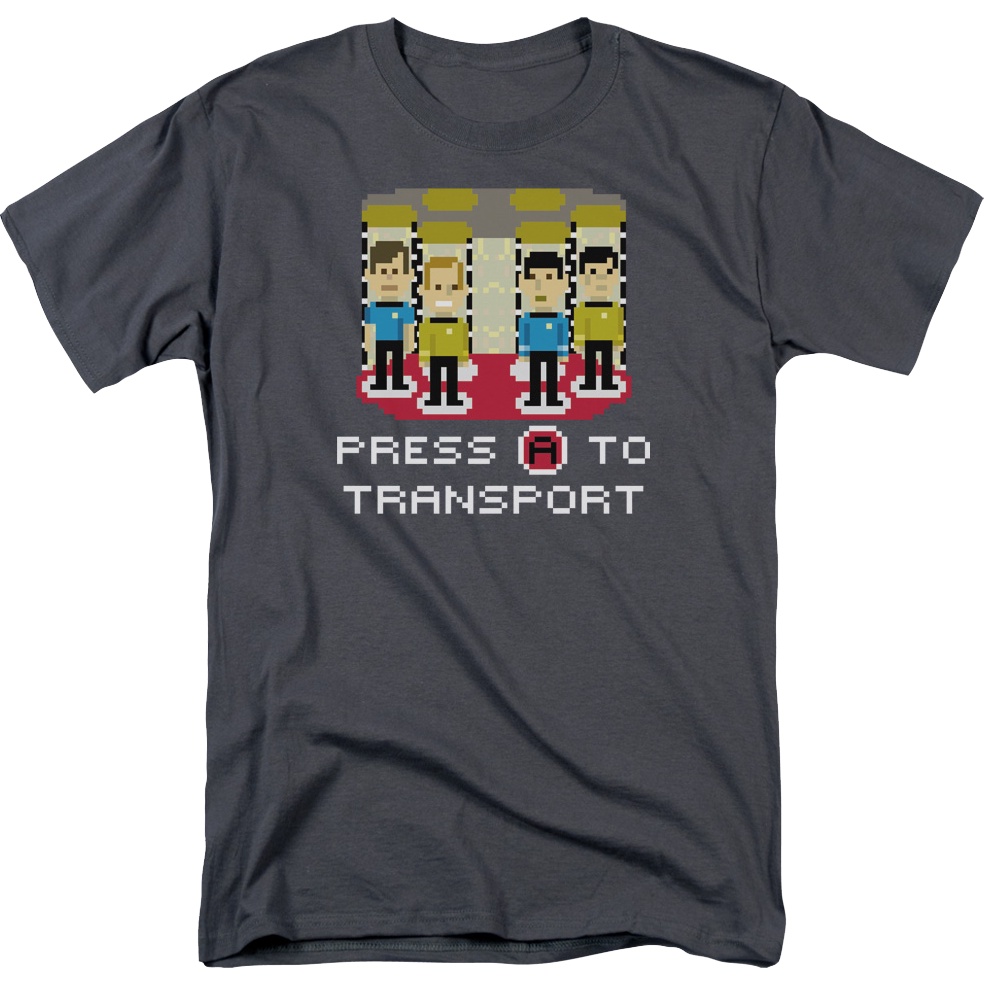 Video Game Transport Star Trek T-Shirt เสื้อยืดคอกลม เสื้อยืดเท่