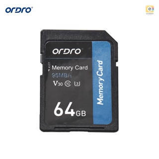 Ordro การ์ดหน่วยความจํา 64GB V30 Class 10 SD 95MB/s ความเร็วสูง สําหรับกล้องวิดีโอดิจิทัล