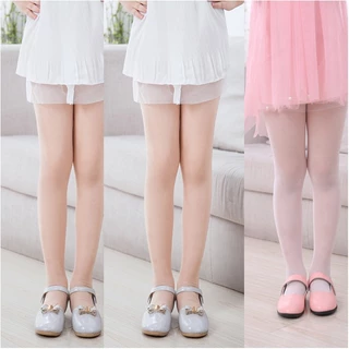 ถุงน่องเด็ก สีเนื้อโปร่งแสง แบบเรียบเหมาะผิวกลางถึงผิวขาว