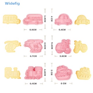 Widefig แม่พิมพ์ตัดคุ้กกี้ บิสกิต รูปเครื่องบิน รถยนต์ 3D สําหรับขนส่ง 6 ชิ้น