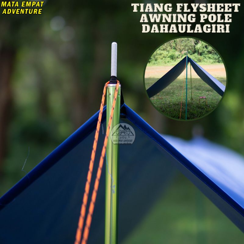 AWNING POLE DHAULAGIRI อลูมิเนียมอัลลอยด์ FLYSHEET POLE TENT CAMPING กลางแจ้ง PAIR เดิม