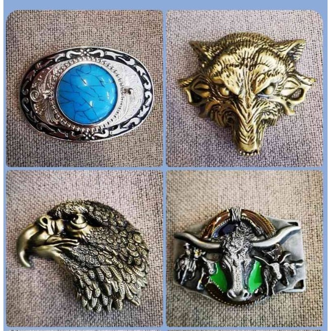 หัวเข็มขัด สไตล์คาวบอย ผลิตจากโลหะ  Cowboy Belt Buckle (Set A)