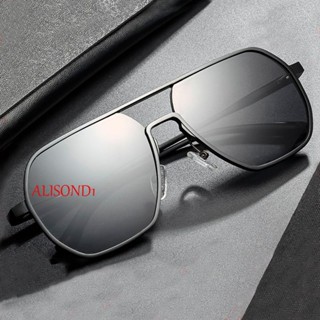 ALISOND1 Men Sunglasses Fashion Vintage Vision Care Alloy Frame Photochromic Driving Street shot Polarized Eyewear