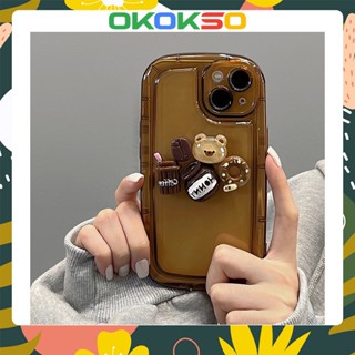 เคสมือถือ แบบนิ่ม ลายการ์ตูนหมีกาแฟ กันกระแทก สําหรับ OPPO Reno8 Reno7pro reno6 7z 5 R17 A53 A9 2020 F11 A31 A15 A3S