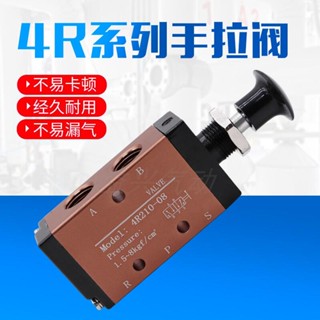 วาล์วกลไกมือดึงวาล์ว 4R210-08 สองตําแหน่งห้าทาง 4R310-10 วาล์วถอยหลัง แบบแมนนวล สวิตช์วาล์วอากาศ วาล์วกระบอกเปิด - วัน