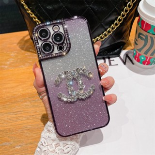 เคสโทรศัพท์มือถือ TPU แบบนิ่ม ลายกลิตเตอร์ ประดับเพชร คุณภาพสูง หรูหรา สําหรับ iPhone13 14 13 Pro Max 14plus 14promax