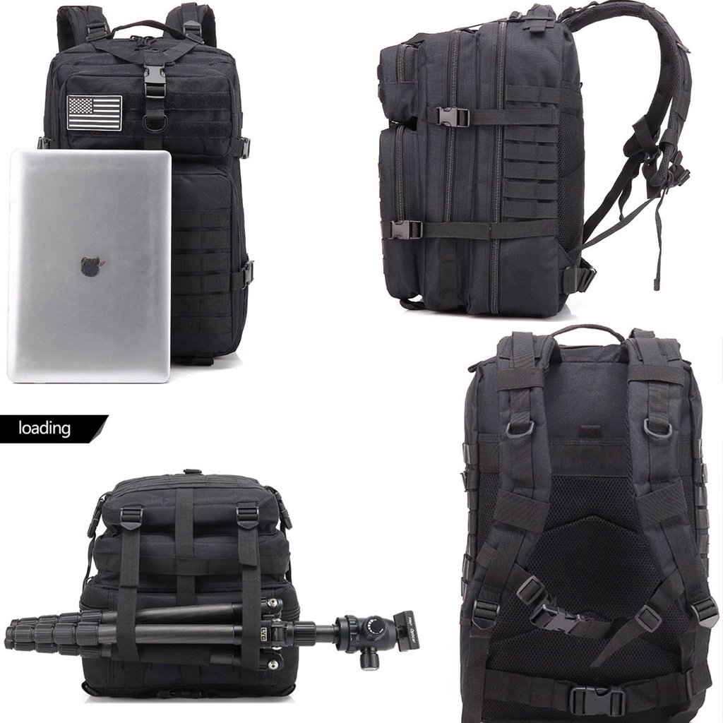 50L กระเป๋าปีนเขากลางแจ้ง กระเป๋าเป้ล่าสัตว์ทางยุทธวิธี กระเป๋าเป้สะพายหลังกันน้ำ อุปกรณ์เดินป่า ลายทหาร  แข็งแรงใส่ ราคา ถูกที่สุด ดีลบีเคเค แกลเลอรีภาพที่ 9