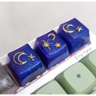 Keycap resin คีย์แคป Galaxy กาแล็คซี่​กลิตเตอร์ ราคาต่อชิ้น สำหรับ Mechanical​ Keyboard​ สีทึบ