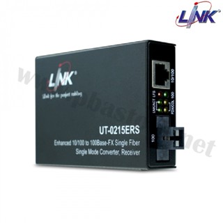 Fiber Optic Media Converter RJ45/Single SC 10/100 Mbps ENHANCE , SM 20 km. INTERLINK รุ่น UT-0215ERS-20