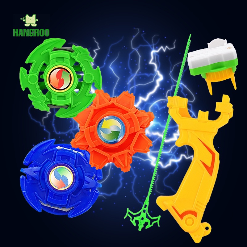 HANGROO 707 ลูกข่าง ของเล่นเด็ก เบย์เบลด พลาสติก ของเล่นเบย์เบลด มีอุปกรณ์ครบ (คละสี)