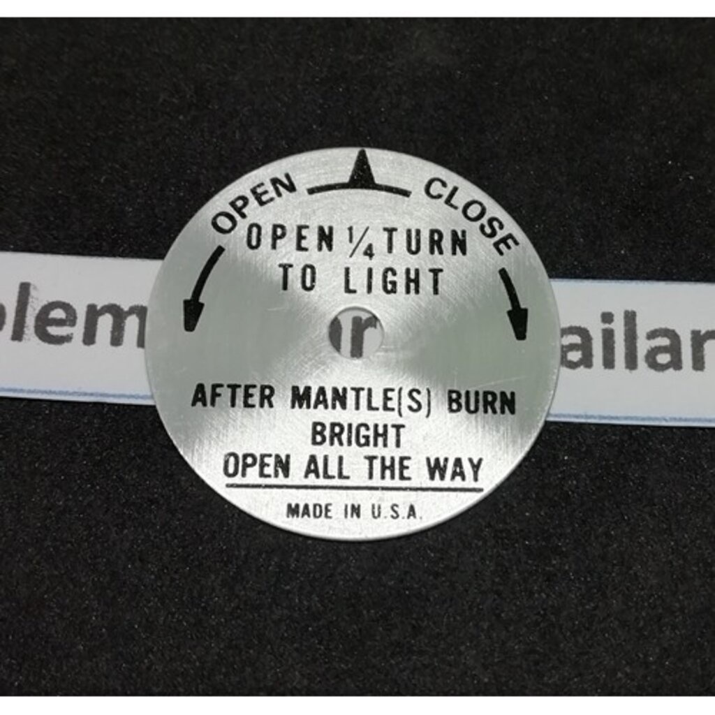 Coleman 200a, 220๋J, 220K, 228J, 228K เพลทวาล์วน้ำมัน ( แป้นดำ )