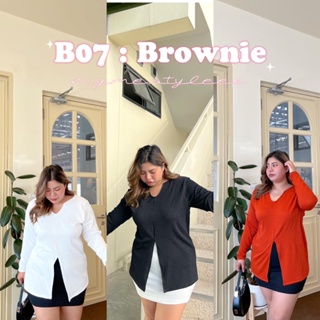 B07 ; Brownie เสื้อแขนยาวแหวกหน้าสาวอวบ