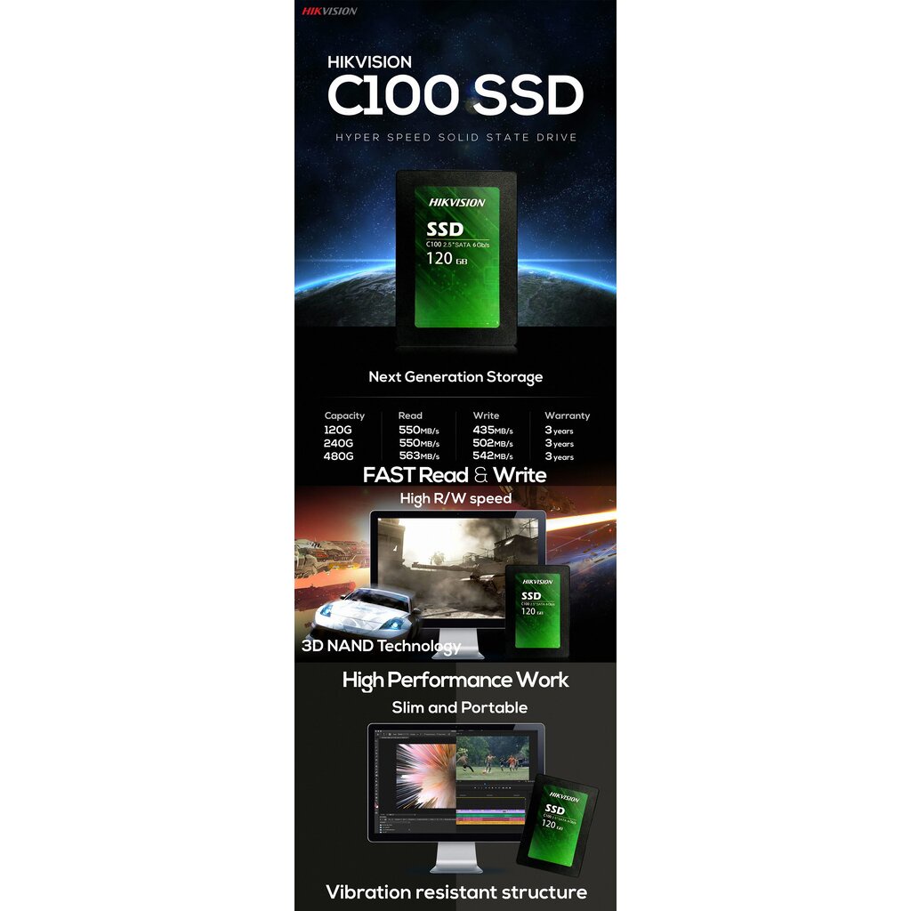 ️กรุงเทพฯด่วน1ชั่วโมง️ HIKVISION C100 SSD 120GB 240GB 480GB 960GB ประกัน 3 ปี #8