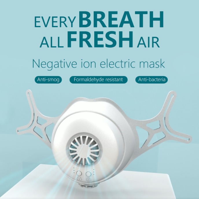 &lt; ส่งในไทย &gt; หน้ากากฟอกอากาศประจุไอออนลบแบบอัจฉริยะ Negative ion Air Purifier Fan Mask Rechargeable Electric