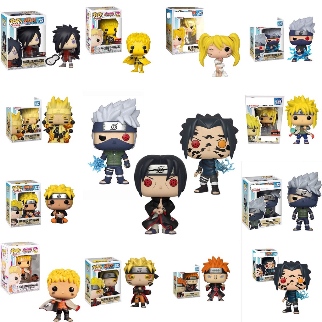 Pop Trans Funko Naruto Action Figure ของเล ่ น Sasuke Kakashi Gaara Itachi Madara ปวด