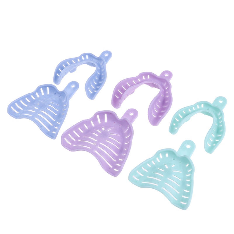 6pcs/pack Plastic Materials Teeth Holder Dentistry Clinic Dental Impression Trays Dental Central Sup