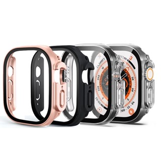 เคส PC แบบแข็ง สําหรับ Apple Watch Ultra 49 มม. กรอบกันชน + กระจกนิรภัย HD แบบบาง ป้องกันรอยขีดข่วนหน้าจอ