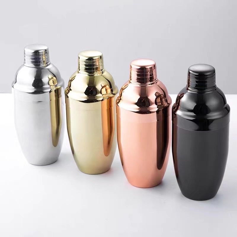 เชคเกอร์ สเตนเลส 550ml แก้วเชคเกอร์ผสมเครื่องดื่ม กระบอกเชค Cocktail Shaker