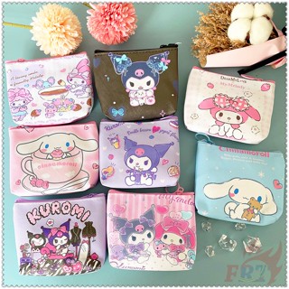 1 ชิ้น ❀ Sanrio กระเป๋าใส่เหรียญ ❀ กระเป๋าสตางค์ หนัง PU ใส่เหรียญได้ ลายการ์ตูน Cinnamonroll Kuromi Melody Sanrio