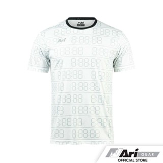 ARI UNISEX GRAPHIC RUNNING TEE - WHITE/SILVER/WHITE  เสื้อวิ่ง อาริ กราฟฟิก สีขาว