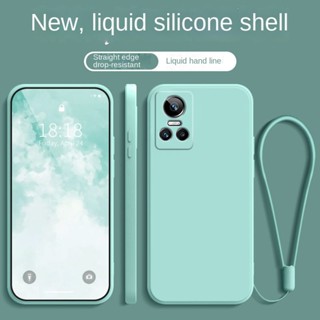 เคสโทรศัพท์มือถือ ยางซิลิโคน TPU ผิวด้าน กันกระแทก พร้อมสายคล้อง สําหรับ Realme GT NEO 3 GT Master Edition GT NEO 3T 3 2 GT 2 Pro