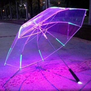 Cool Kids Gift LED Light-Up Umbrella Variable Color Night Safety 8 Rib Light Umbrella With Flashlight