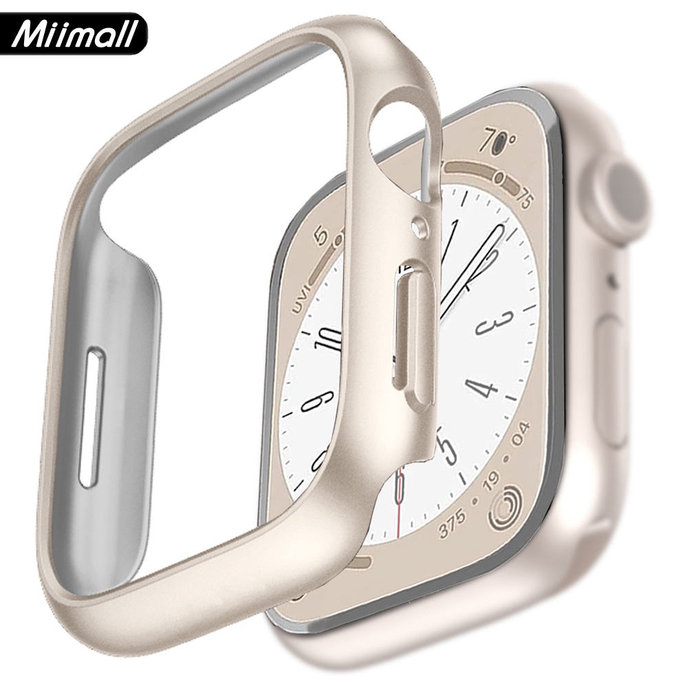 Miimall เคสแข็ง PC กันกระแทก สําหรับ Apple Watch Series 7 Case 41 45 มม. iWatch 7 41 มม. 45 มม.