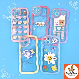 เคสมือถือนิ่มใสกันกล้องหัวใจ 7+ 11 13  13promax 14 14+ 14pro 14promax ซิลิโคน TPU ลายการ์ตูนสีสดใส