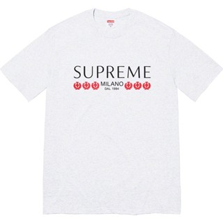 ใหม่พร้อมส่ง ของแท้ Supreme Milano Tee Ash Grey