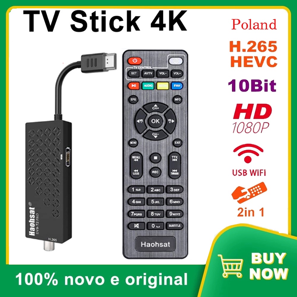 Haohsat Dvb T Pro Tv Stick K Hevc Dvb Digital Terrestrial Decoder Dvb T Tv Hd Tuner H Wifi