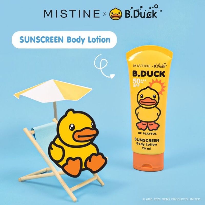 Mistine X B.duck Sunscreen body lotion spf 50 pa+++ 70ml.