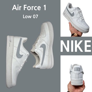 （ยิงจริง）Nike Air Force 1 Low 07 สีเทาขาว รองเท้าผ้าใบ รองเท้า รองเท้าวิ่ง รองเท้า nike-1-4