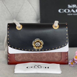 Coach 29416 Parker With Rivets And Snakeskin Detail