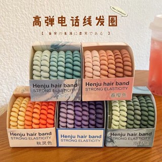 พร้อมส่ง  ยางรัดผมเกลียว ยางมัดผม สีแคนดี้ เนื้อแมตต์  Hair ring สีสันสดใส มีหลายโทนสีให้เลือก (6ชิ้น/กล่อง)