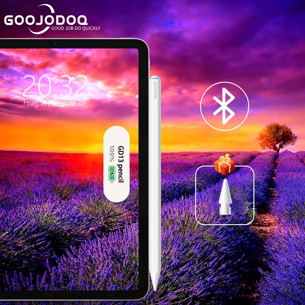 GOOJODOQ 13th Generation 2022 ใหม่ไร้สายชาร์จปากกา Stylus Touch Screen สำหรับ for Ipad Air 4 5 Air Pro 11 12.9 2020 2018 2019