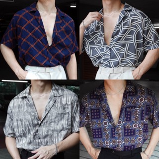 🦋HIM.GUY เสื้อฮาวาย (Hawii shirt) เสื้อแขนสั้น เสื้อแขนสั้นฮาวาย