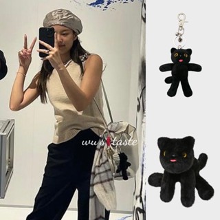 [SR-STUDIO] พร้อมส่ง พวงกุญแจ จี้ตุ๊กตาแมว สีดํา