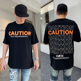 เสื้อยืดโอเวอร์ไซส์ ลาย CAUTION