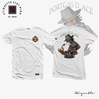 One Piece - Portgas D. Ace v2 ฤดูร้อนแขนสั้นเสื้อยืดการ์ตูนญี่ปุ่นอะนิเมะหลวมป่าคู่รักชายและหญิงสามารถสวมใส่ได้