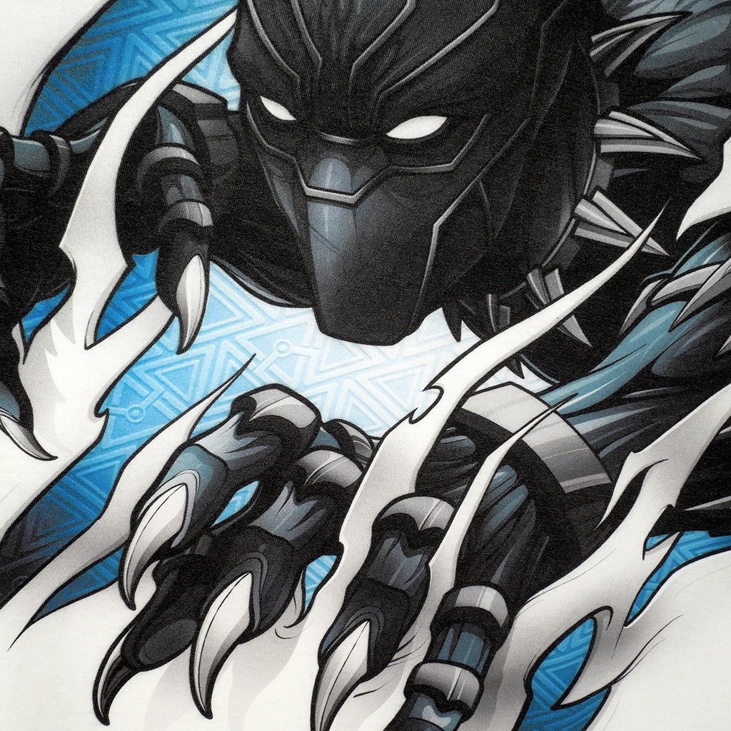 Power 7 Shop เสื้อยืดการ์ตูน มาร์เวล Black Panther ลิขสิทธ์แท้ MARVEL COMICS T-SHIRTS (MVX-315) — صورة 7