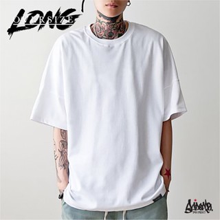 🔥 12.12 SALE 🔥 ® เสื้อ Oversize Long ( รุ่นแขนยาว ) สีขาว เสื้อยืด ชาย หญิง  M L / OL